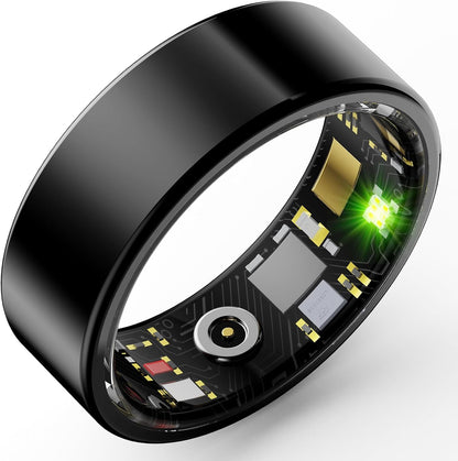 Smart Ring, Heart Rate/Sleep/Blood Oxygen Monitoring, Step Count, Wearable Fitness Tracker,TIKTOK Remote Control Page Turner, Bluetooth Connected, IP68 Waterproof