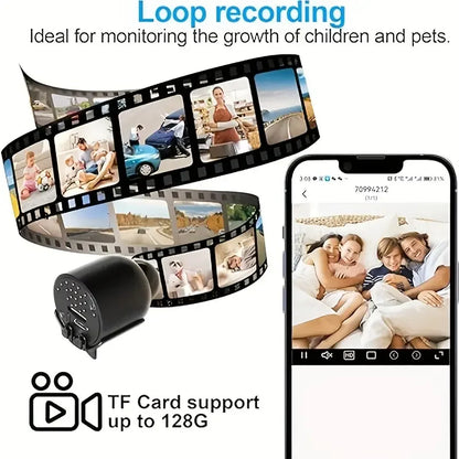 1pc Mini Camera, Full HD Mini Camera, Security Protection Night Vision Cam, Motion Detection Security Camcorders, Built-in Battery Camera, Micro Camcorder, SD Card Loop Recording