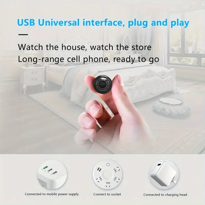 1pc Mini Camera, Full HD Mini Camera, Security Protection Night Vision Cam, Motion Detection Security Camcorders, Built-in Battery Camera, Micro Camcorder, SD Card Loop Recording