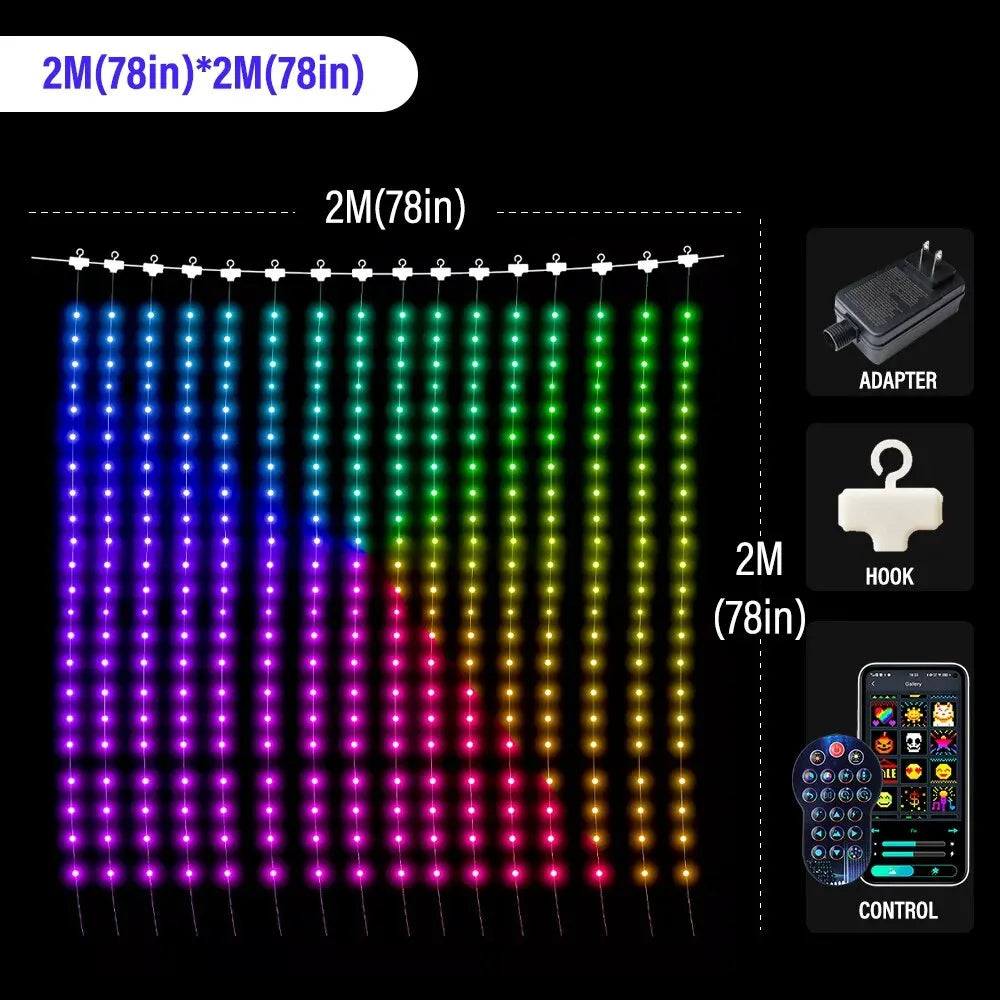 APP controlled programmable smart subtitle curtain light