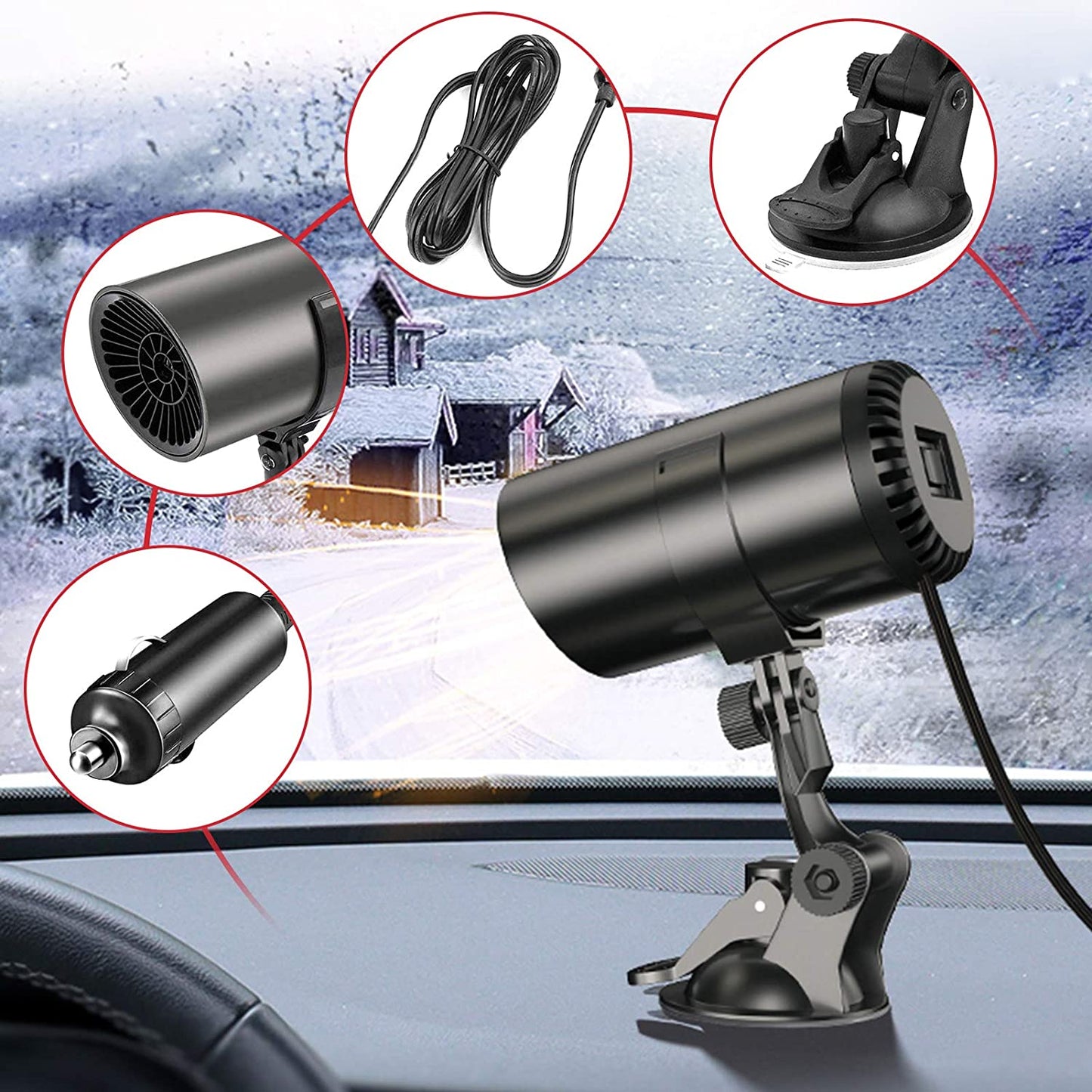SOPLADOR DE AIRE CALIENTE PARA COCHE 