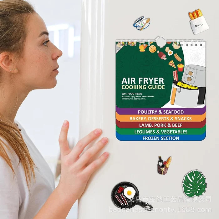 Air Fryer Cheat Sheet Magnets Cooking Guide Booklet
