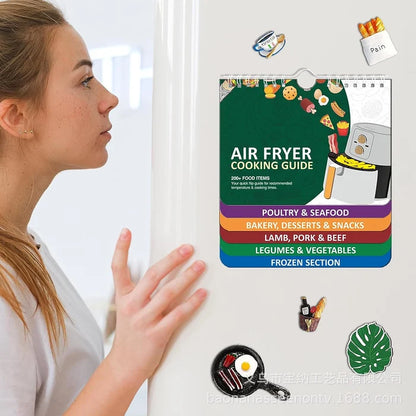 Air Fryer Cheat Sheet Magnets Cooking Guide Booklet