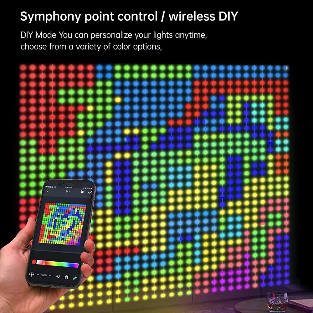 APP controlled programmable smart subtitle curtain light