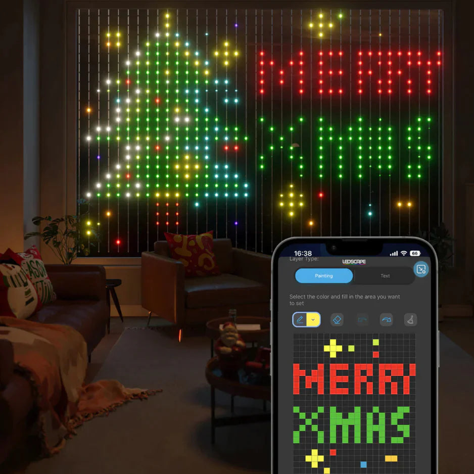 APP controlled programmable smart subtitle curtain light