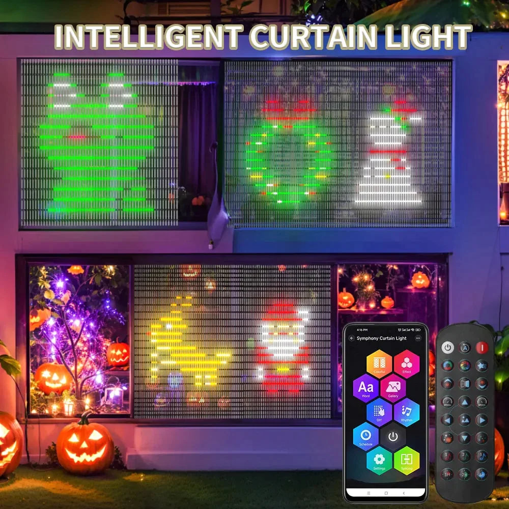 APP controlled programmable smart subtitle curtain light